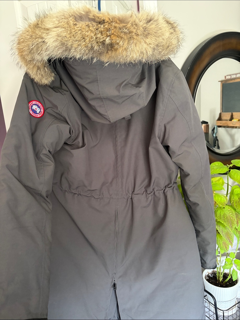 Canada Goose Rossclair - Graphite Grey Parka with Fur-Trim Hood - Picture 13 of 14